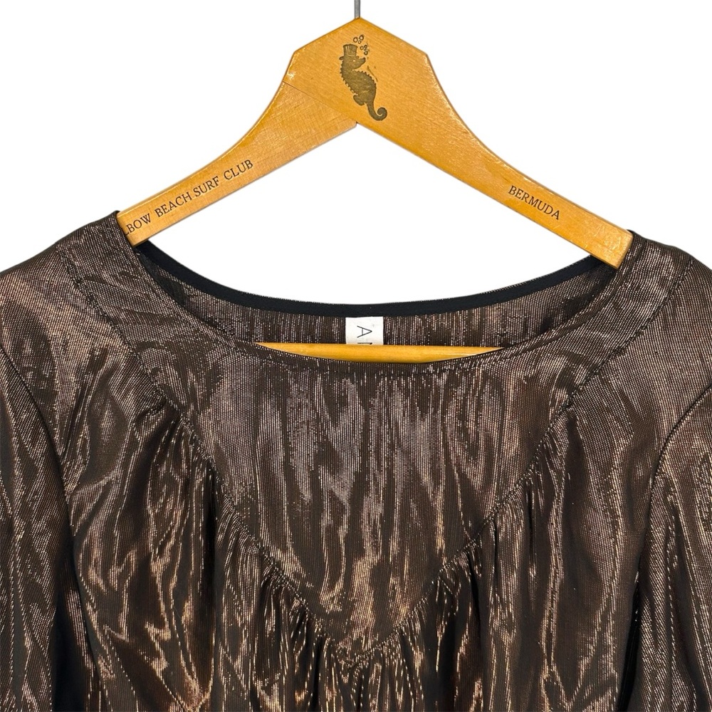 Anthropologie Amadi Merry Metallic Blouse Size Medium - Picture 5 of 11